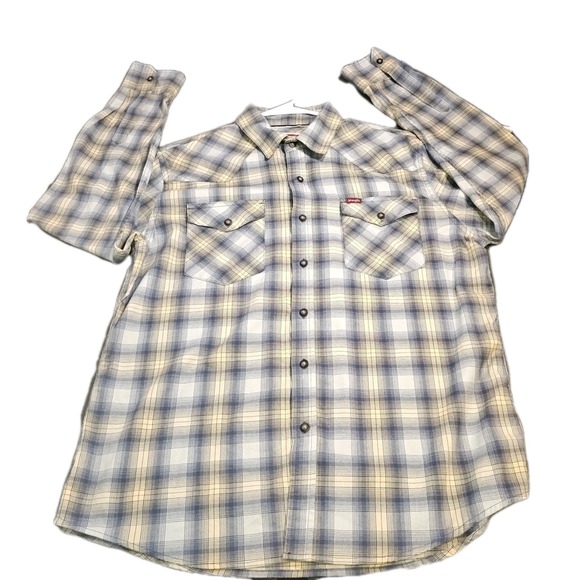 Wrangler Other - Wrangler Men Cowboy Wash long-sleeve plaid button-down shirt,Size Large